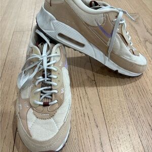 Beige and Purple Sneakers